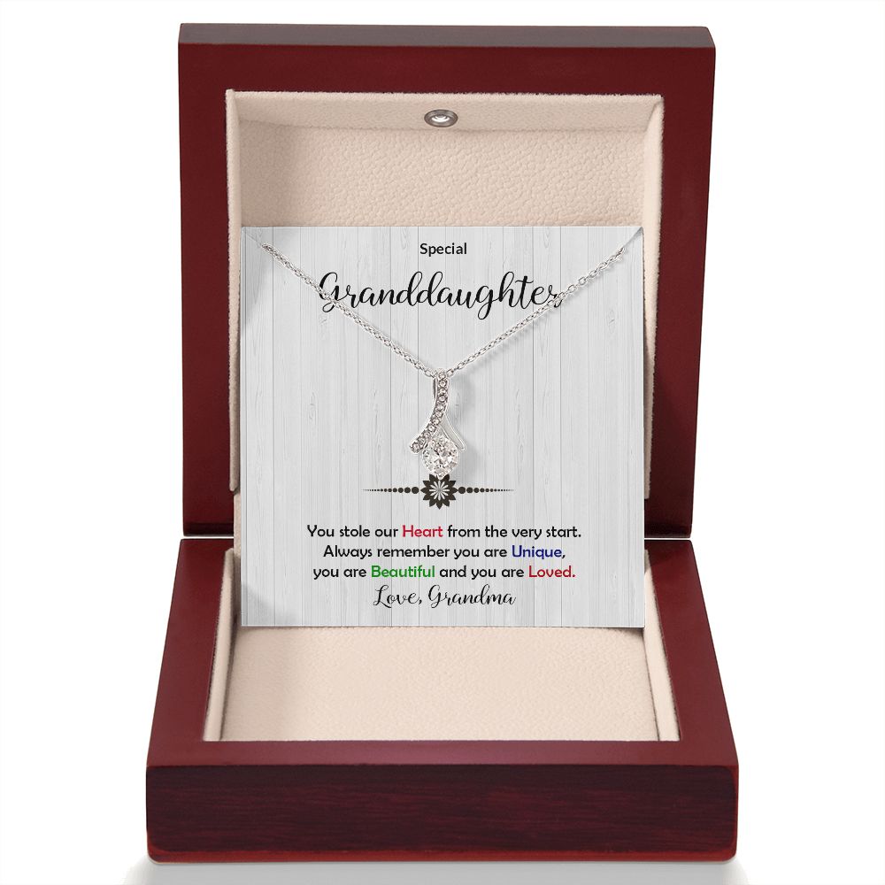 Granddaughter - Beautiful and Loved - Alluring Beauty Necklace-[Heartfelt Family Gift]