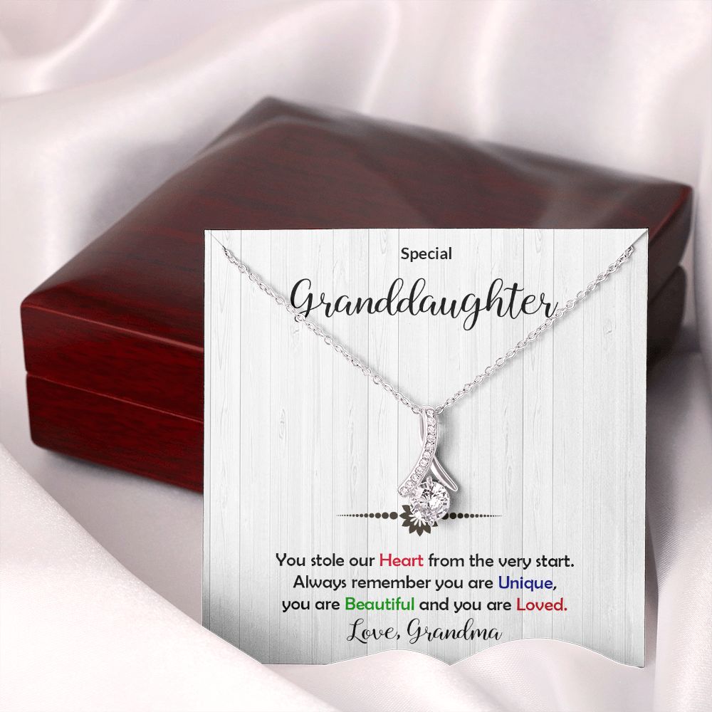 Granddaughter - Beautiful and Loved - Alluring Beauty Necklace-[Heartfelt Family Gift]