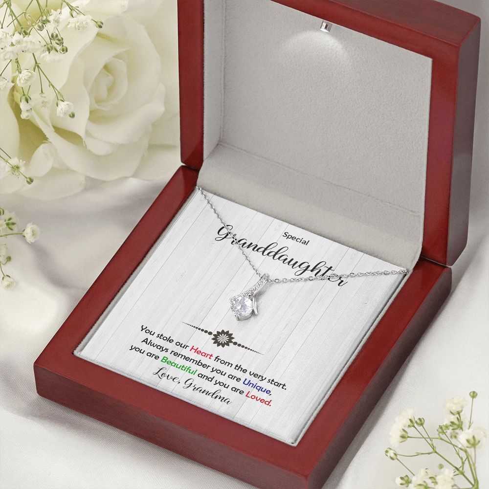 Granddaughter - Beautiful and Loved - Alluring Beauty Necklace-[Heartfelt Family Gift]