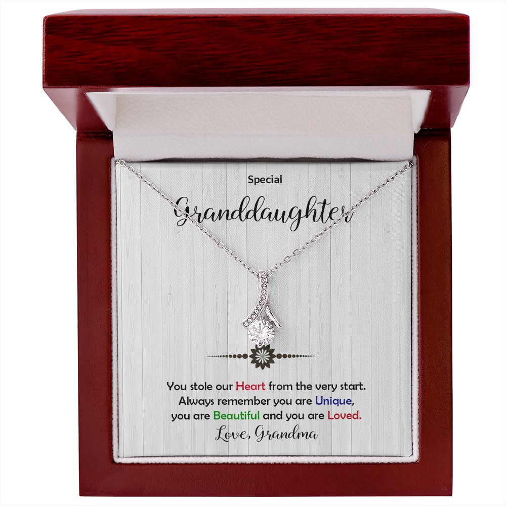 Granddaughter - Beautiful and Loved - Alluring Beauty Necklace-[Heartfelt Family Gift]