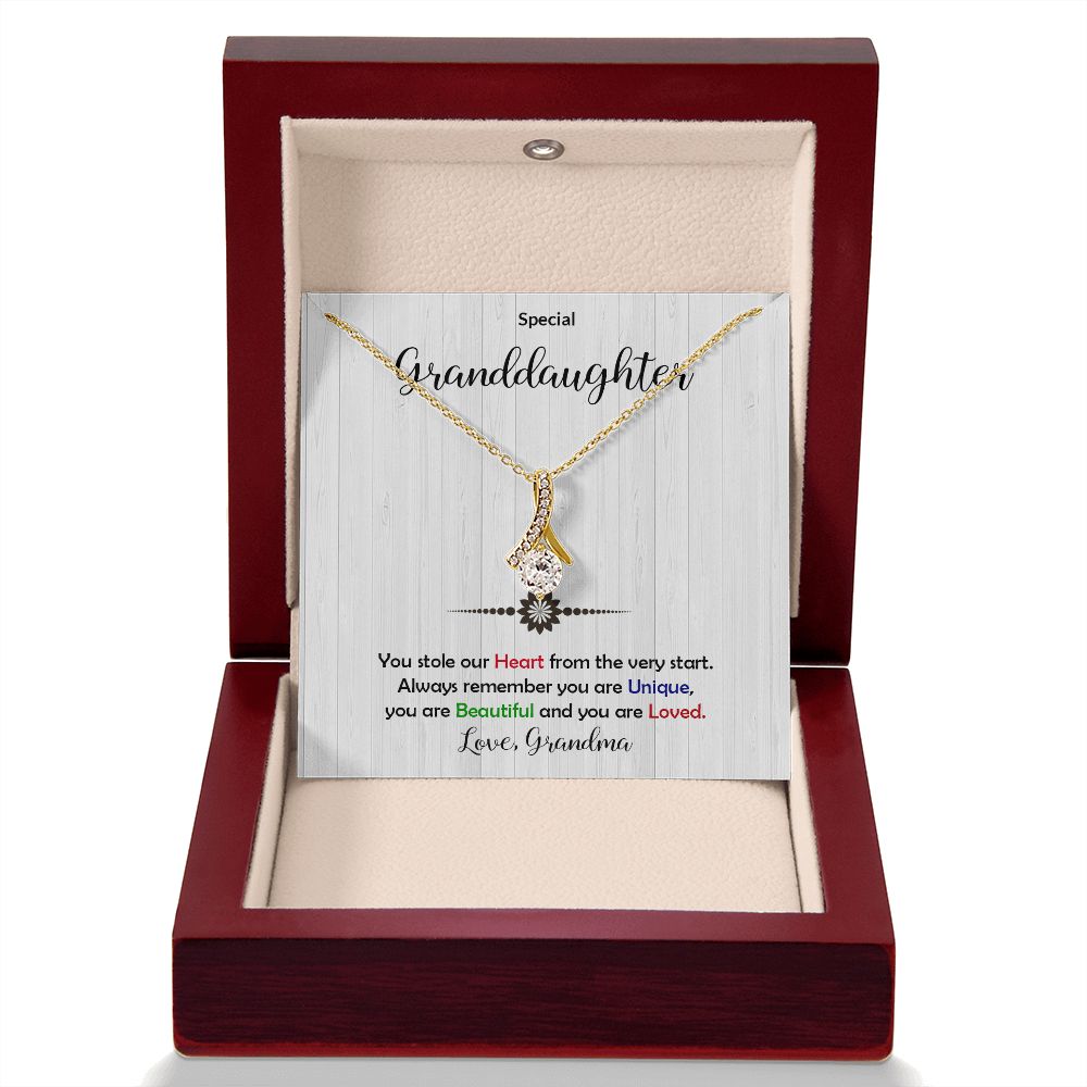 Granddaughter - Beautiful and Loved - Alluring Beauty Necklace-[Heartfelt Family Gift]