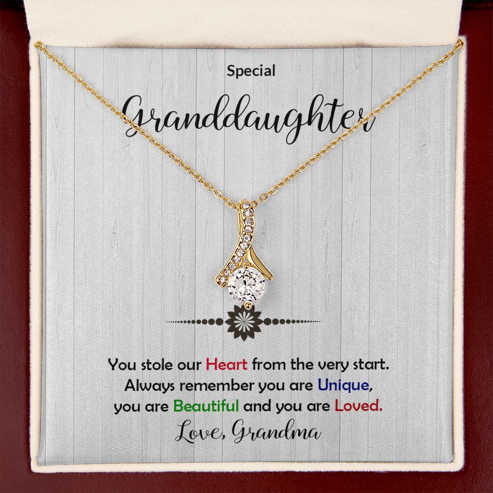 Granddaughter - Beautiful and Loved - Alluring Beauty Necklace-[Heartfelt Family Gift]