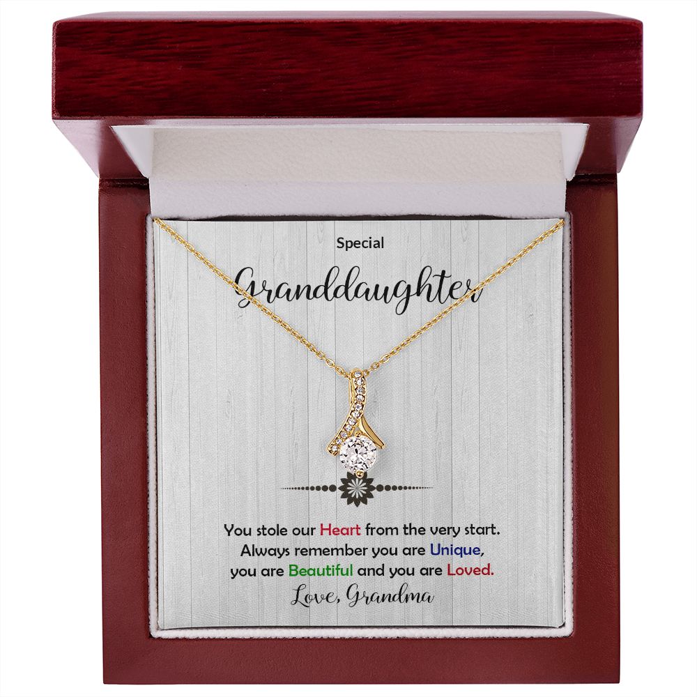 Granddaughter - Beautiful and Loved - Alluring Beauty Necklace-[Heartfelt Family Gift]
