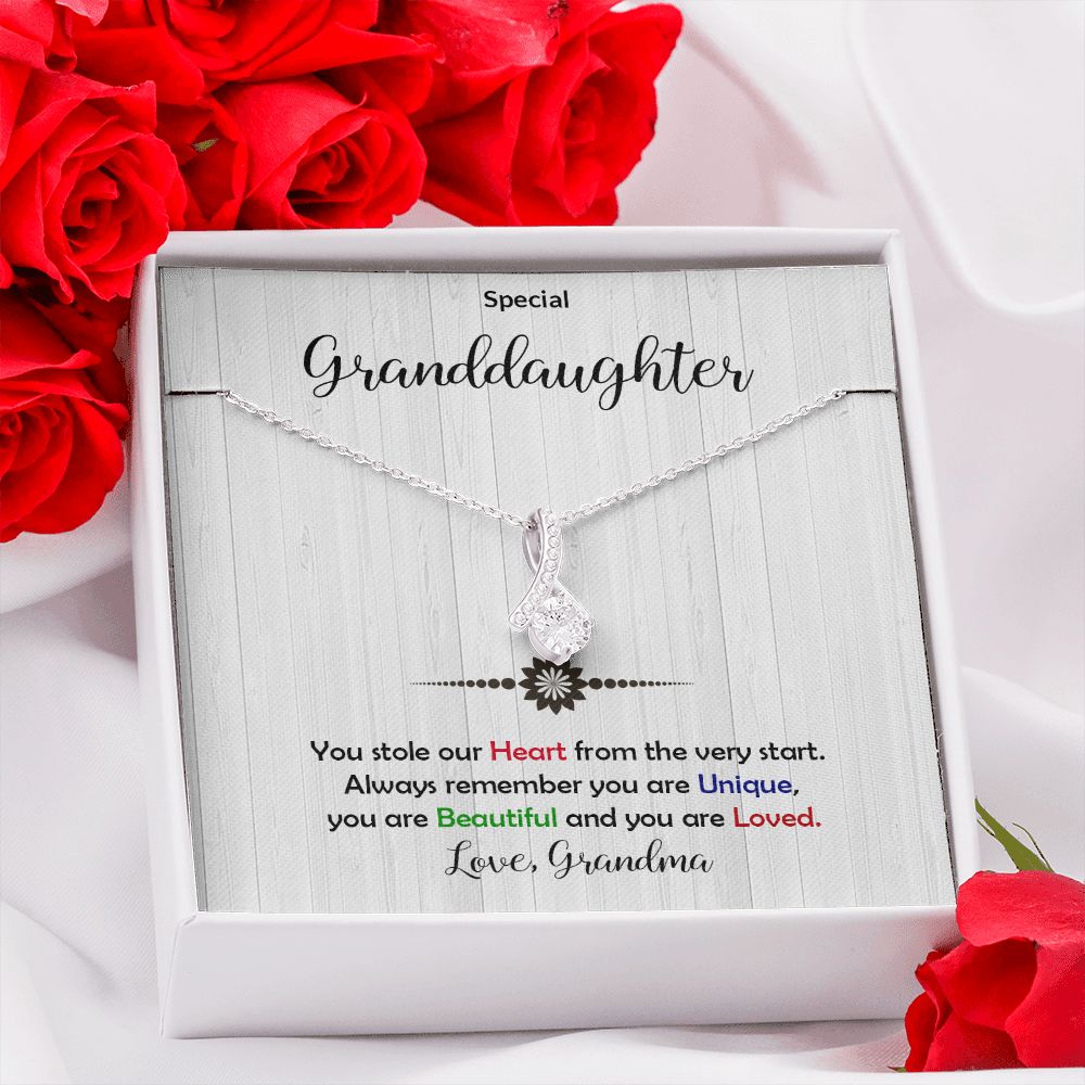 Granddaughter - Beautiful and Loved - Alluring Beauty Necklace-[Heartfelt Family Gift]