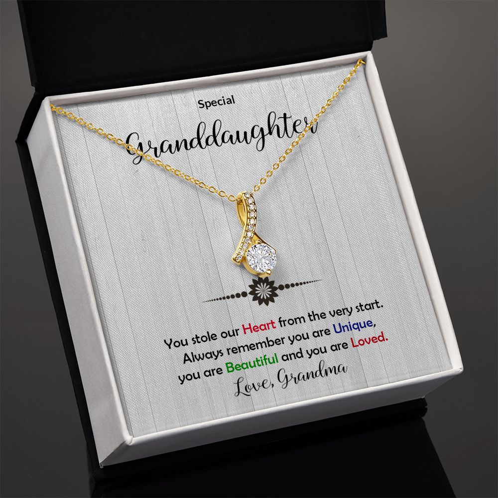 Granddaughter - Beautiful and Loved - Alluring Beauty Necklace-[Heartfelt Family Gift]