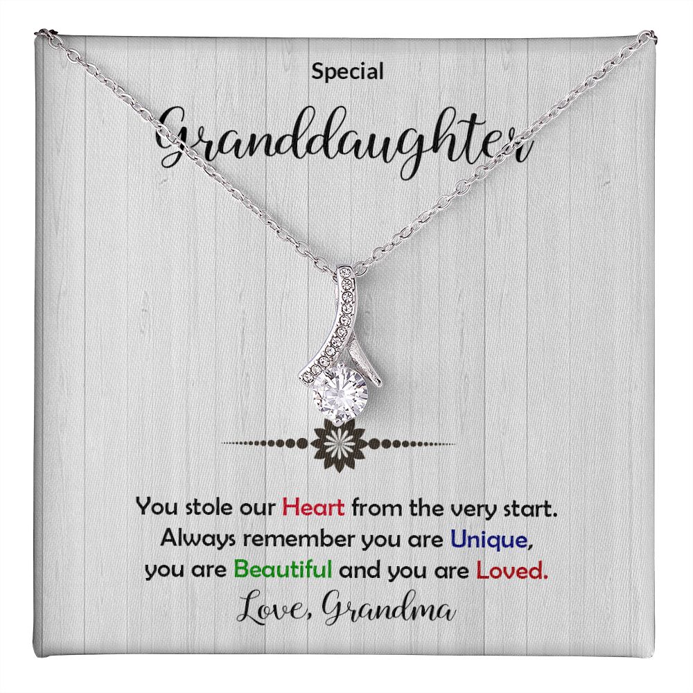 Granddaughter - Beautiful and Loved - Alluring Beauty Necklace-[Heartfelt Family Gift]