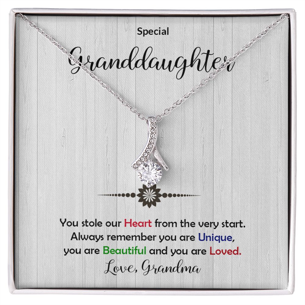 Granddaughter - Beautiful and Loved - Alluring Beauty Necklace-[Heartfelt Family Gift]