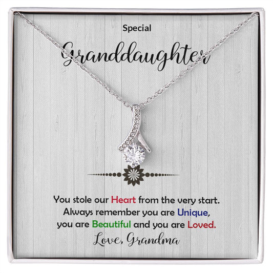 Granddaughter - Beautiful and Loved - Alluring Beauty Necklace-[Heartfelt Family Gift]