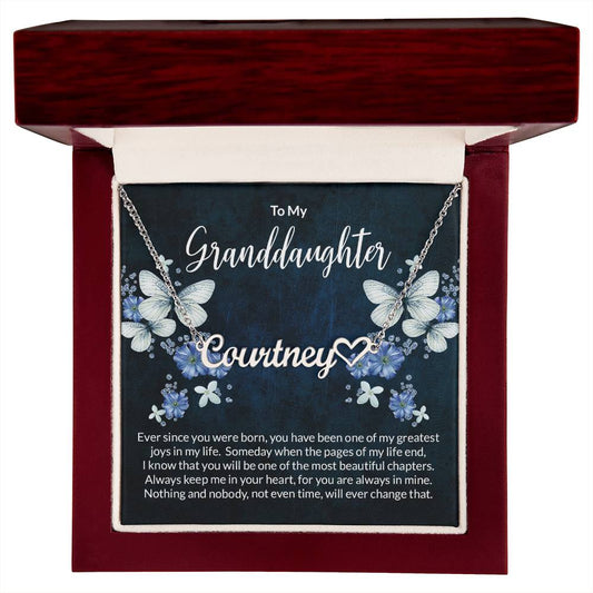 Granddaughter Beautiful Chapters Name Necklace with Heart-[Heartfelt Family Gift]