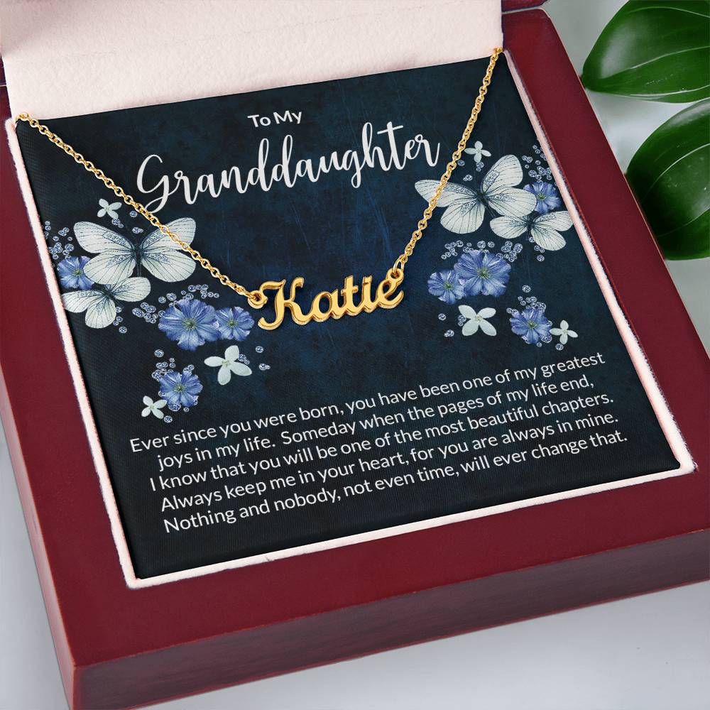 Granddaughter Butterfly Personalized Name Necklace-[Heartfelt Family Gift]