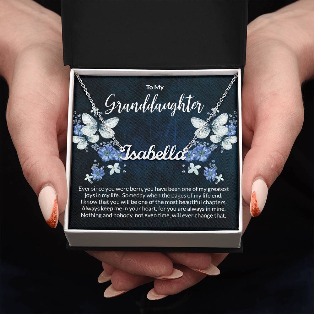 Granddaughter Butterfly Personalized Name Necklace-[Heartfelt Family Gift]