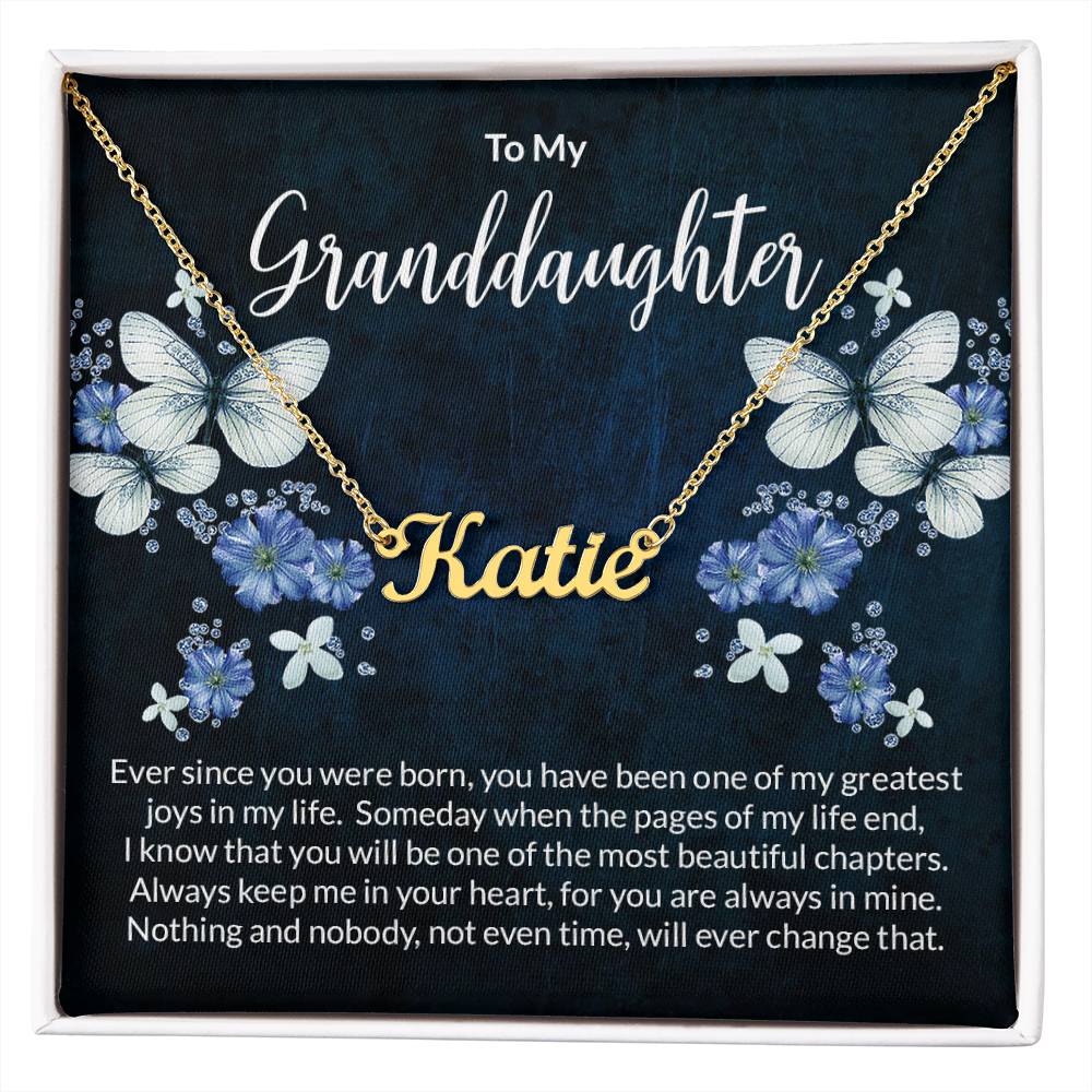 Granddaughter Butterfly Personalized Name Necklace-[Heartfelt Family Gift]