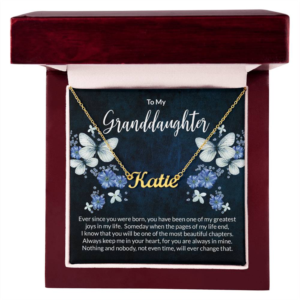 Granddaughter Butterfly Personalized Name Necklace-[Heartfelt Family Gift]