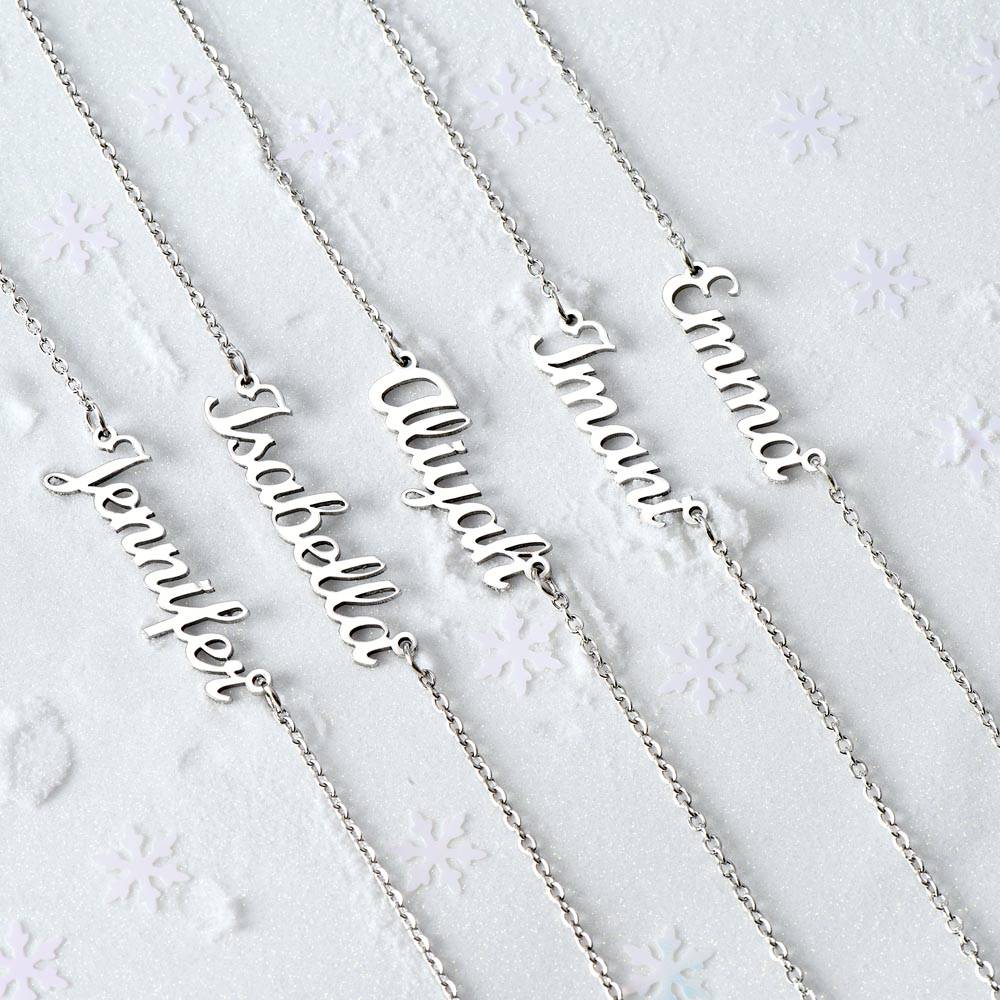 Granddaughter Butterfly Personalized Name Necklace-[Heartfelt Family Gift]