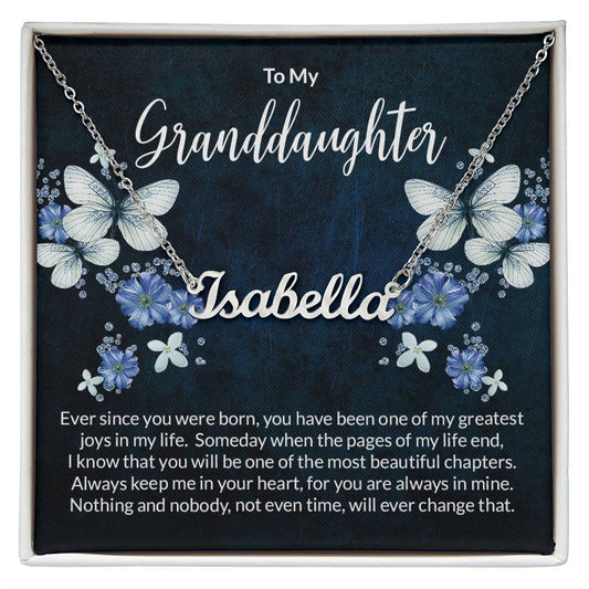 Granddaughter Butterfly Personalized Name Necklace-[Heartfelt Family Gift]