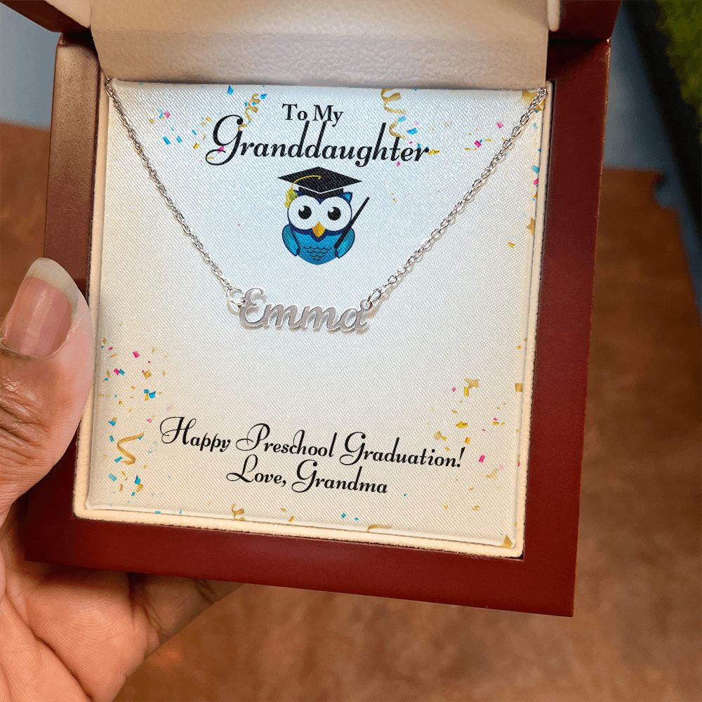 Granddaughter - Happy Preschool Graduation - Personalized Name Necklace-[Heartfelt Family Gift]