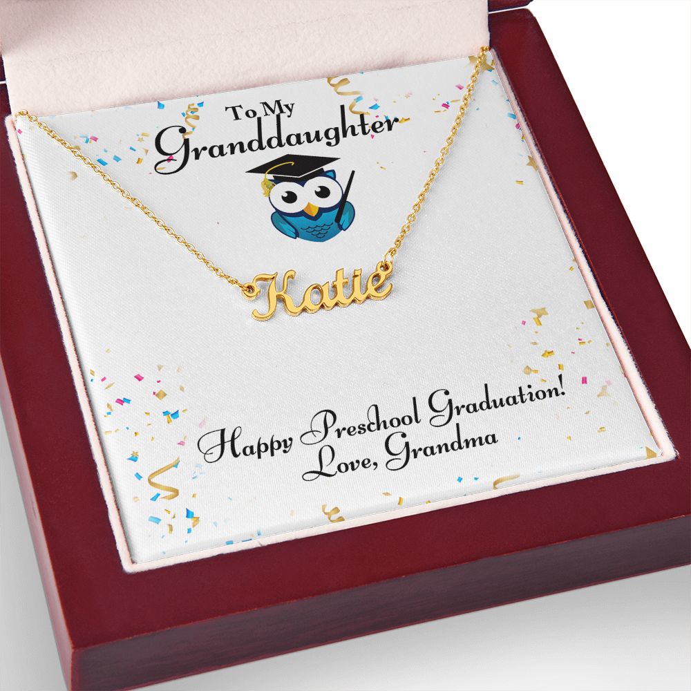Granddaughter - Happy Preschool Graduation - Personalized Name Necklace-[Heartfelt Family Gift]