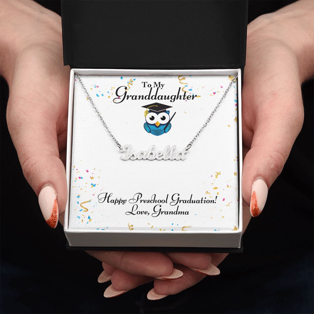 Granddaughter - Happy Preschool Graduation - Personalized Name Necklace-[Heartfelt Family Gift]