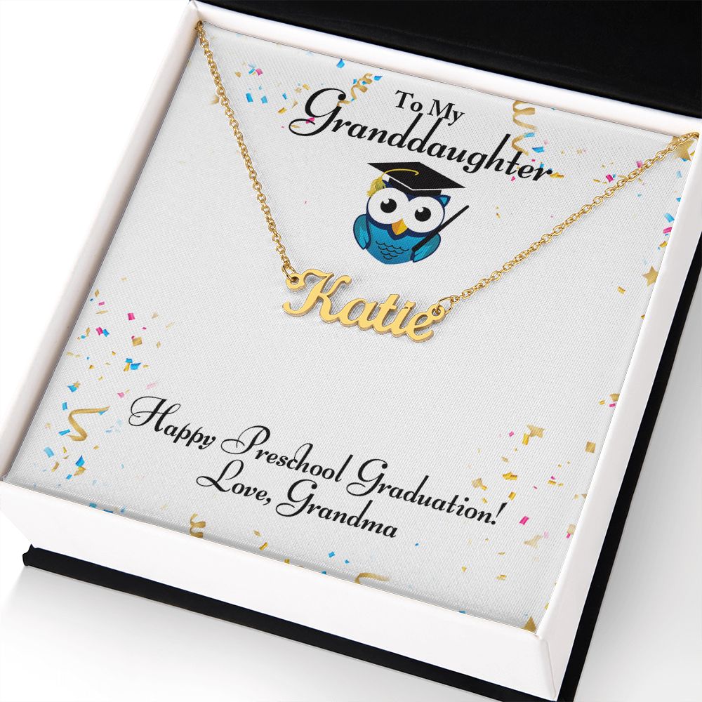 Granddaughter - Happy Preschool Graduation - Personalized Name Necklace-[Heartfelt Family Gift]
