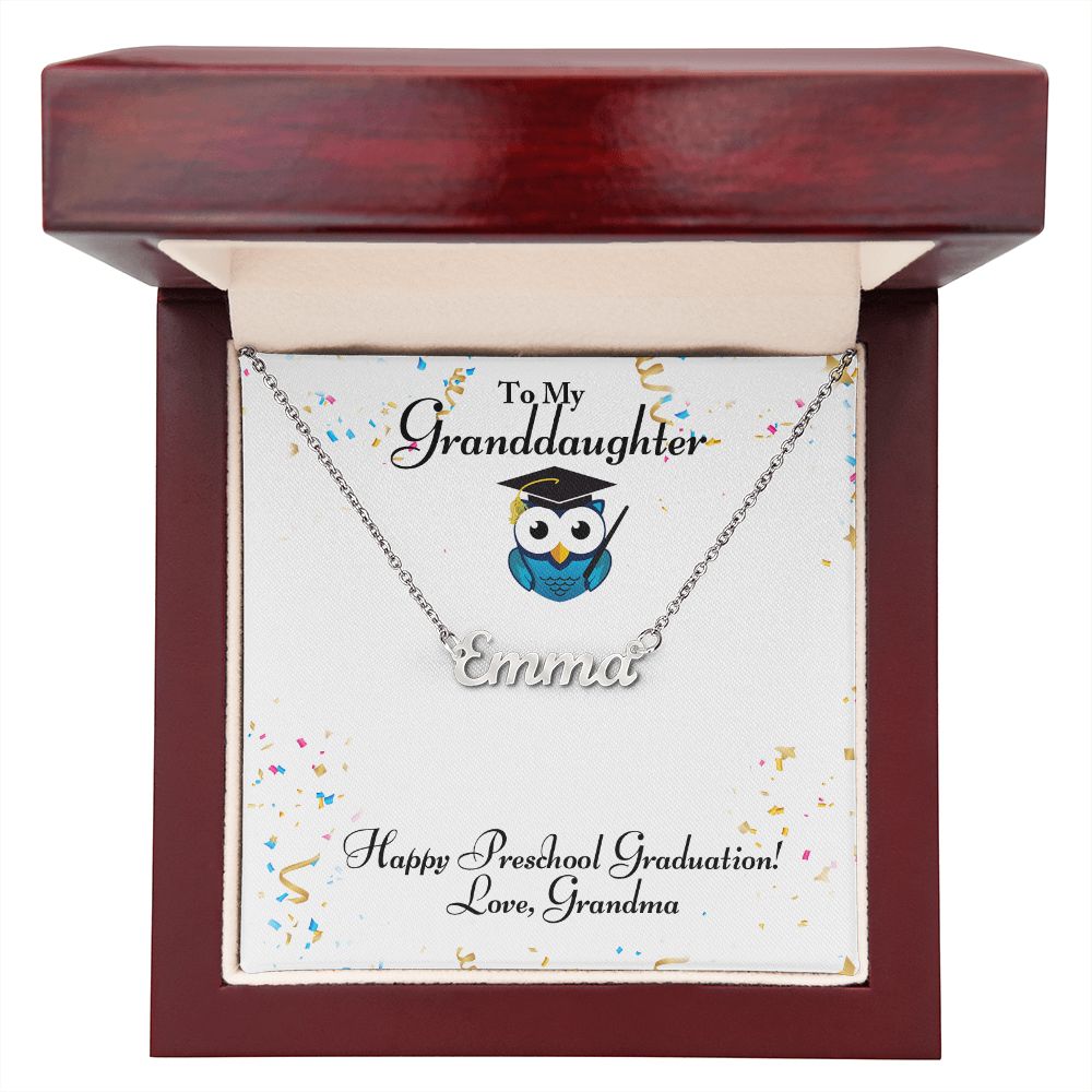 Granddaughter - Happy Preschool Graduation - Personalized Name Necklace-[Heartfelt Family Gift]