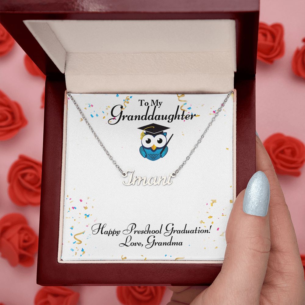 Granddaughter - Happy Preschool Graduation - Personalized Name Necklace-[Heartfelt Family Gift]