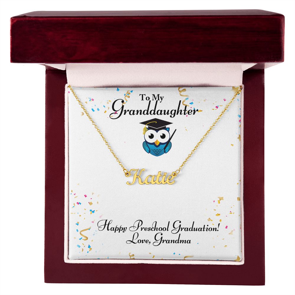 Granddaughter - Happy Preschool Graduation - Personalized Name Necklace-[Heartfelt Family Gift]