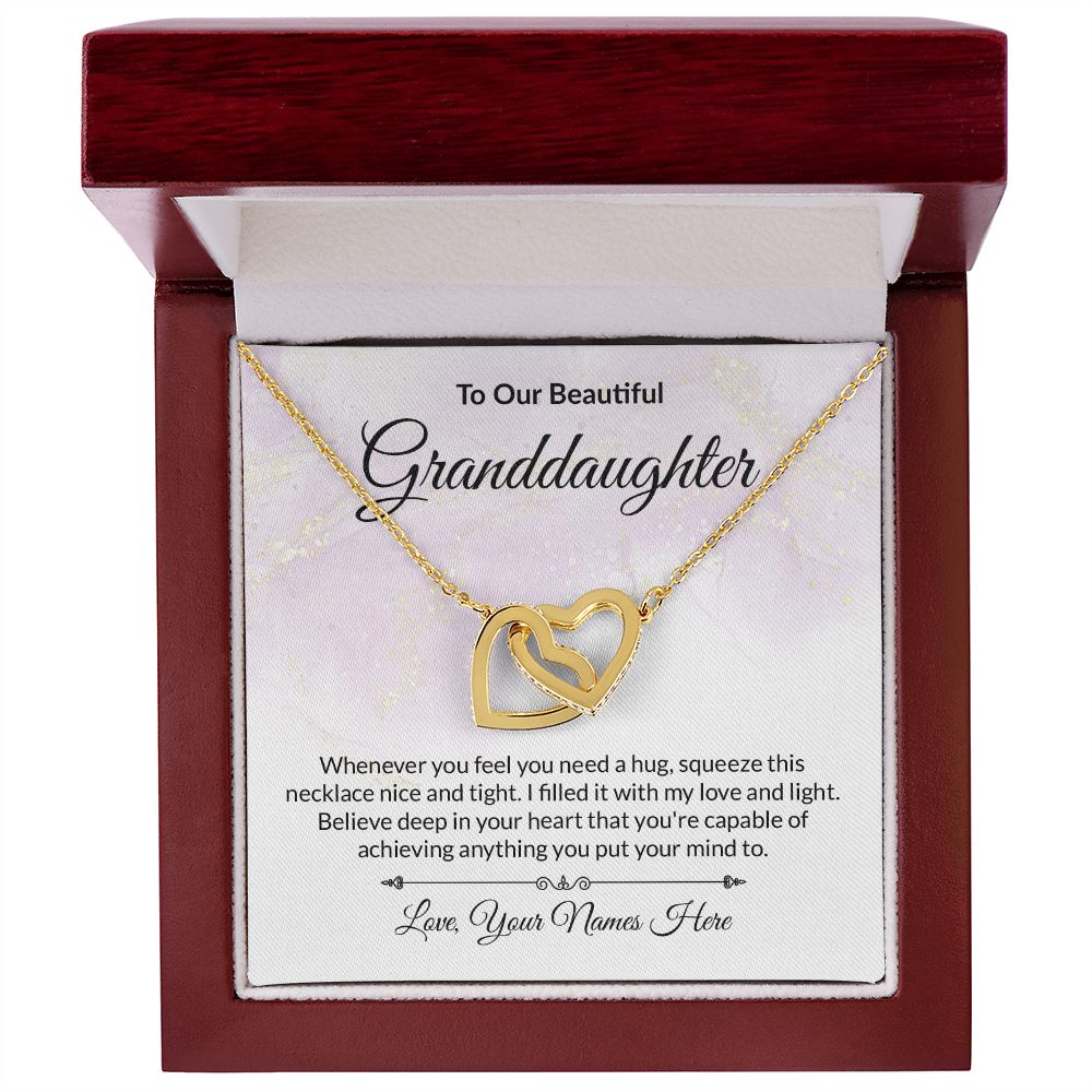 Granddaughter Personalized Card Interlocking Hearts Necklace-[Heartfelt Family Gift]