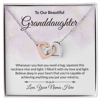 Granddaughter Personalized Card Interlocking Hearts Necklace-[Heartfelt Family Gift]