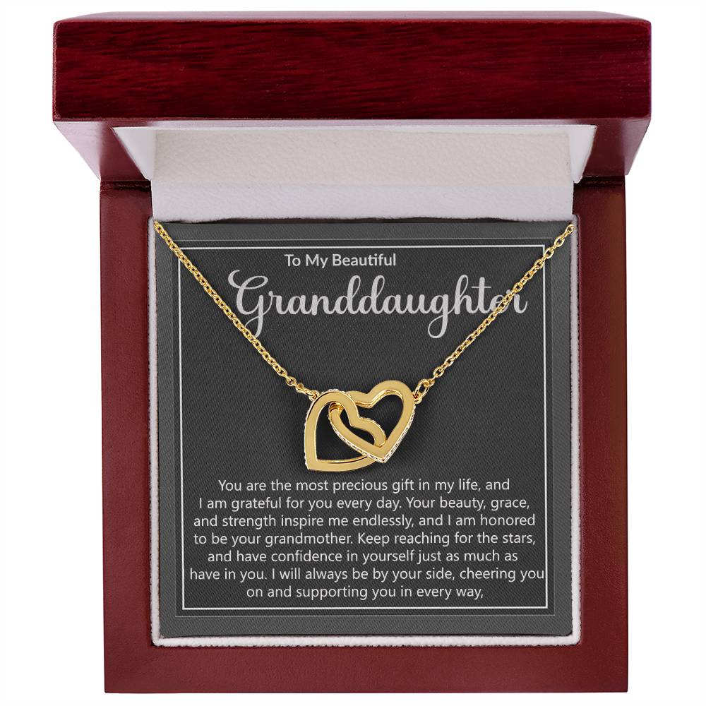 Granddaughter Precious Gift Interlocking Hearts Necklace-[Heartfelt Family Gift]