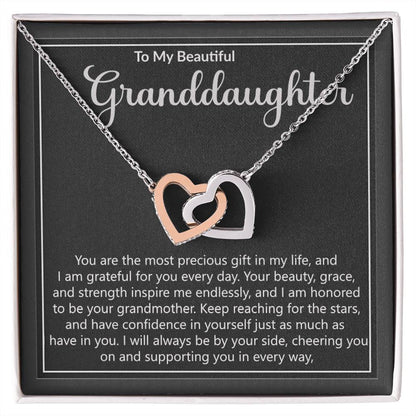 Granddaughter Precious Gift Interlocking Hearts Necklace-[Heartfelt Family Gift]