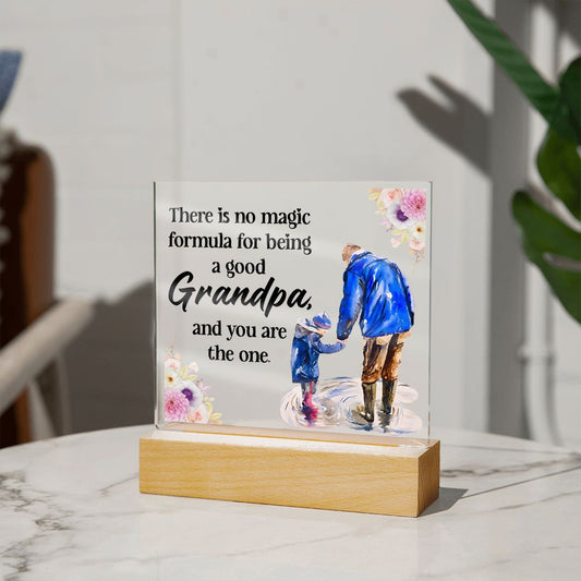 Grandpa Lighted RGB Acrylic Square-[Heartfelt Family Gift]