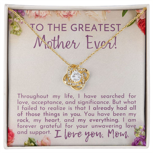 Greatest Mother Ever Love Knot Necklace-[Heartfelt Family Gift]