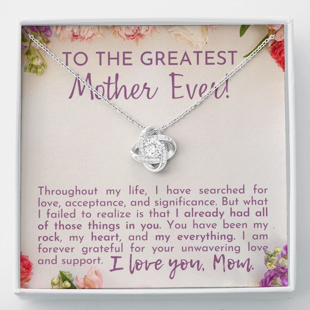 Greatest Mother Ever Love Knot Necklace-[Heartfelt Family Gift]