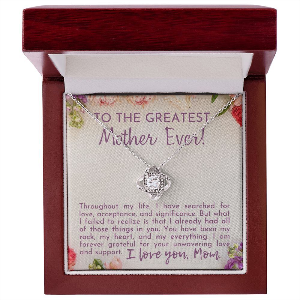 Greatest Mother Ever Love Knot Necklace-[Heartfelt Family Gift]