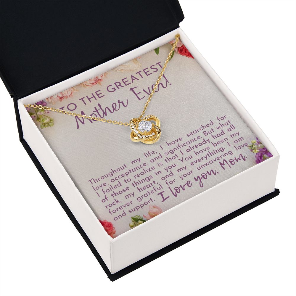 Greatest Mother Ever Love Knot Necklace-[Heartfelt Family Gift]