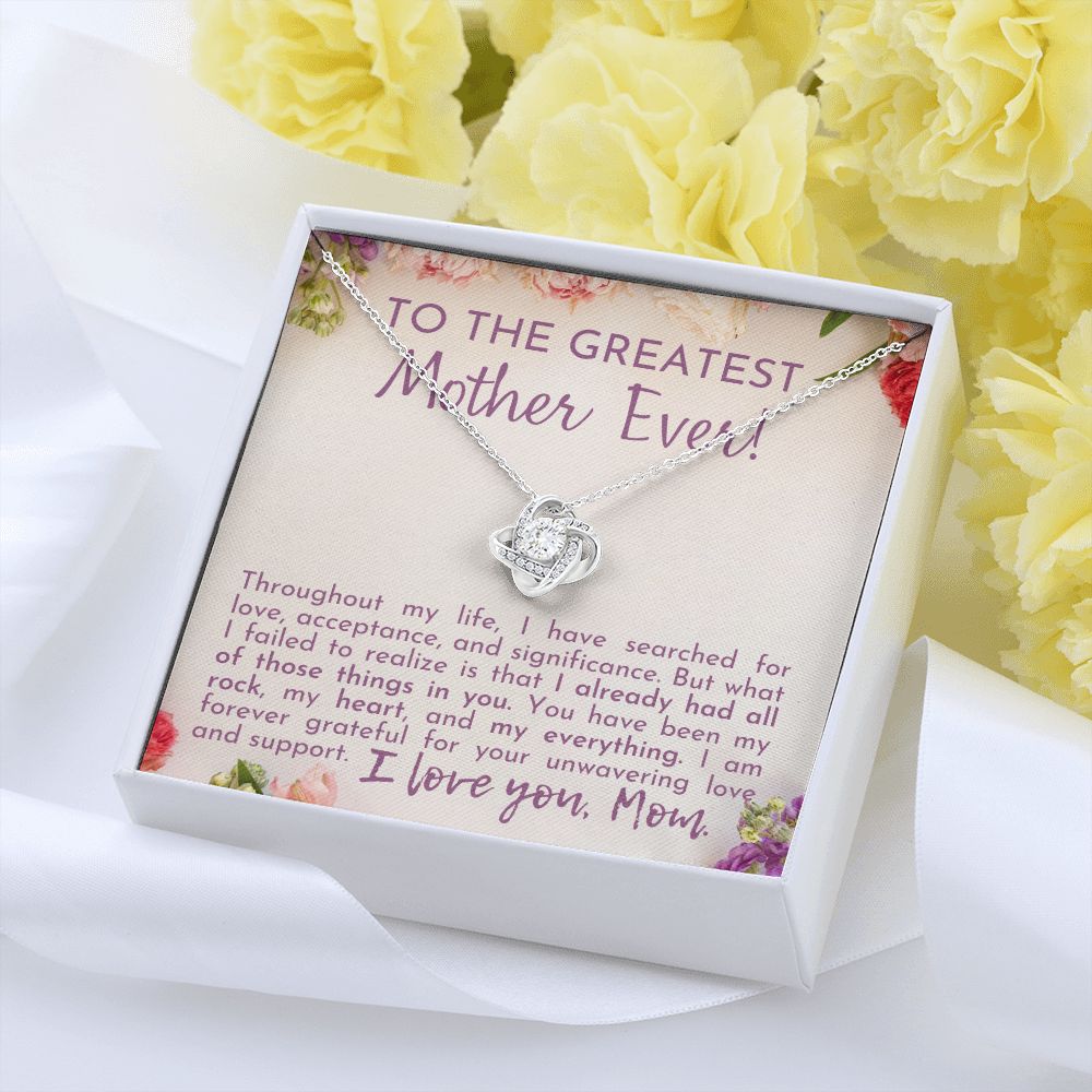 Greatest Mother Ever Love Knot Necklace-[Heartfelt Family Gift]