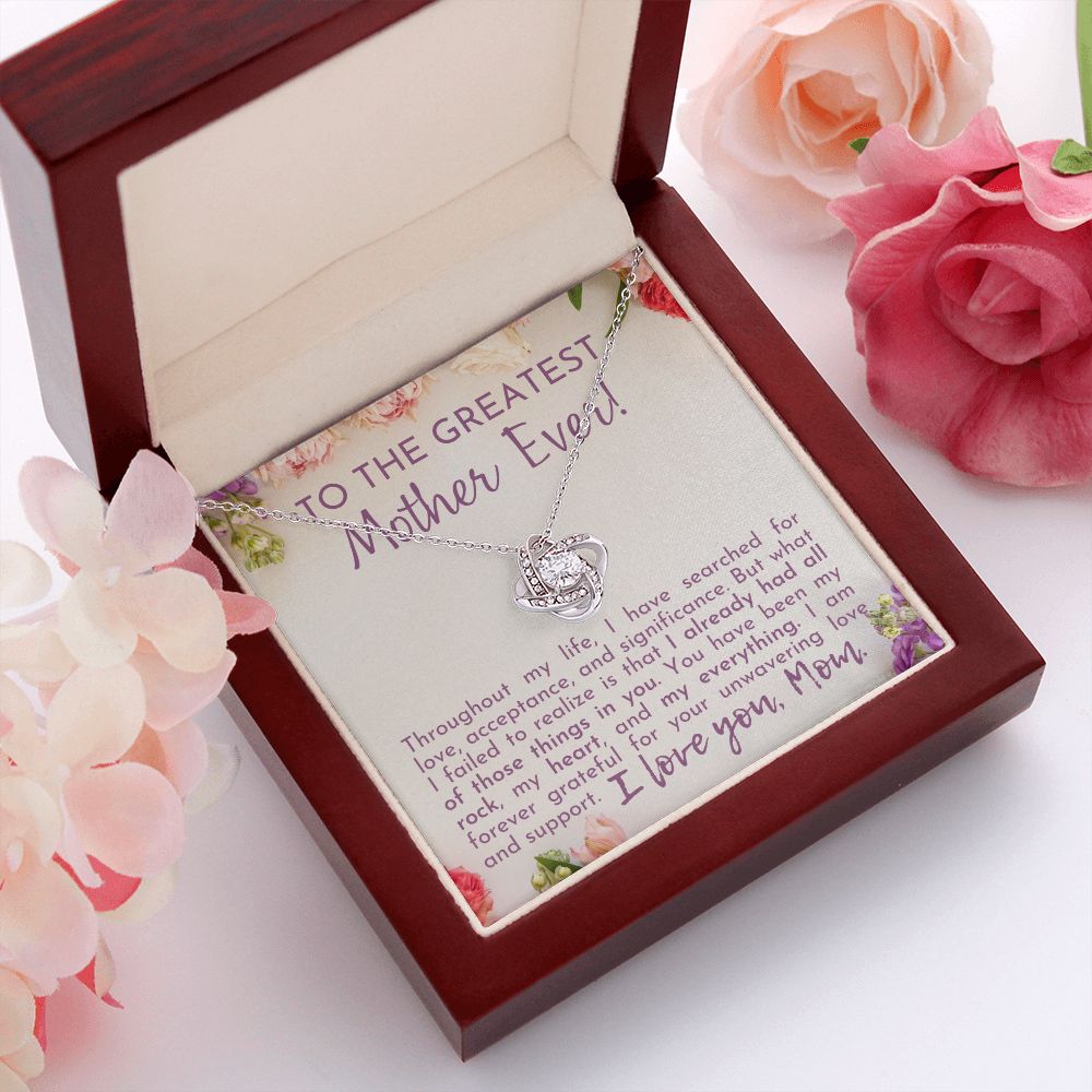 Greatest Mother Ever Love Knot Necklace-[Heartfelt Family Gift]