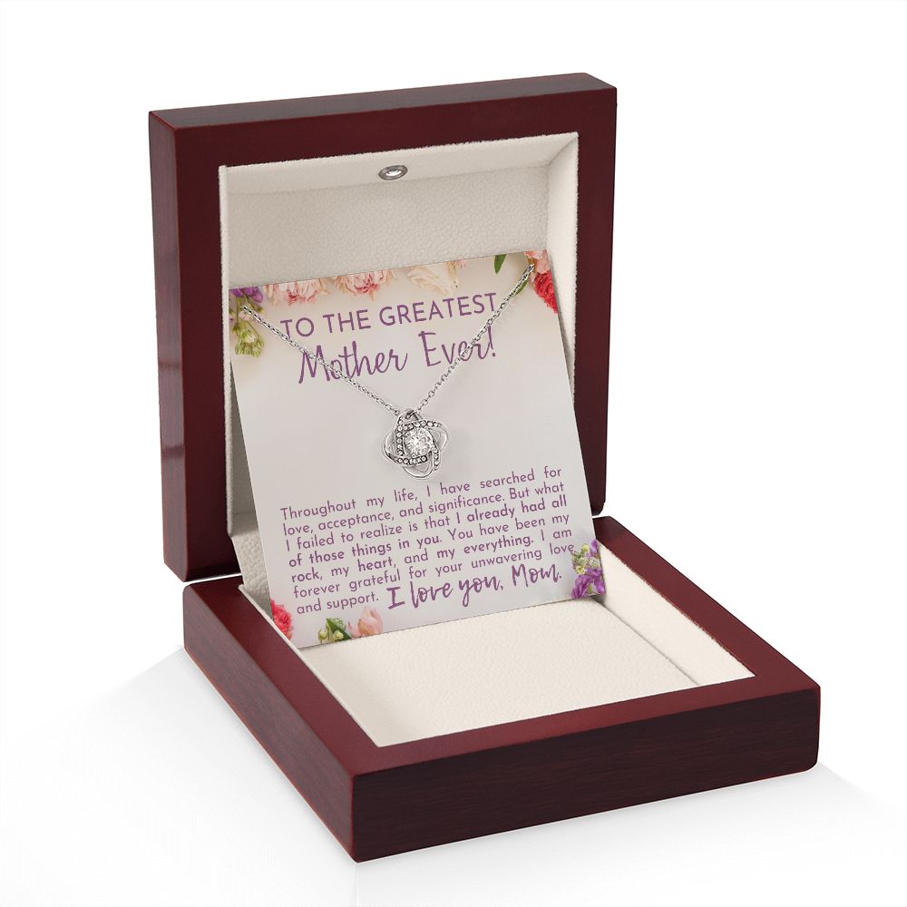 Greatest Mother Ever Love Knot Necklace-[Heartfelt Family Gift]