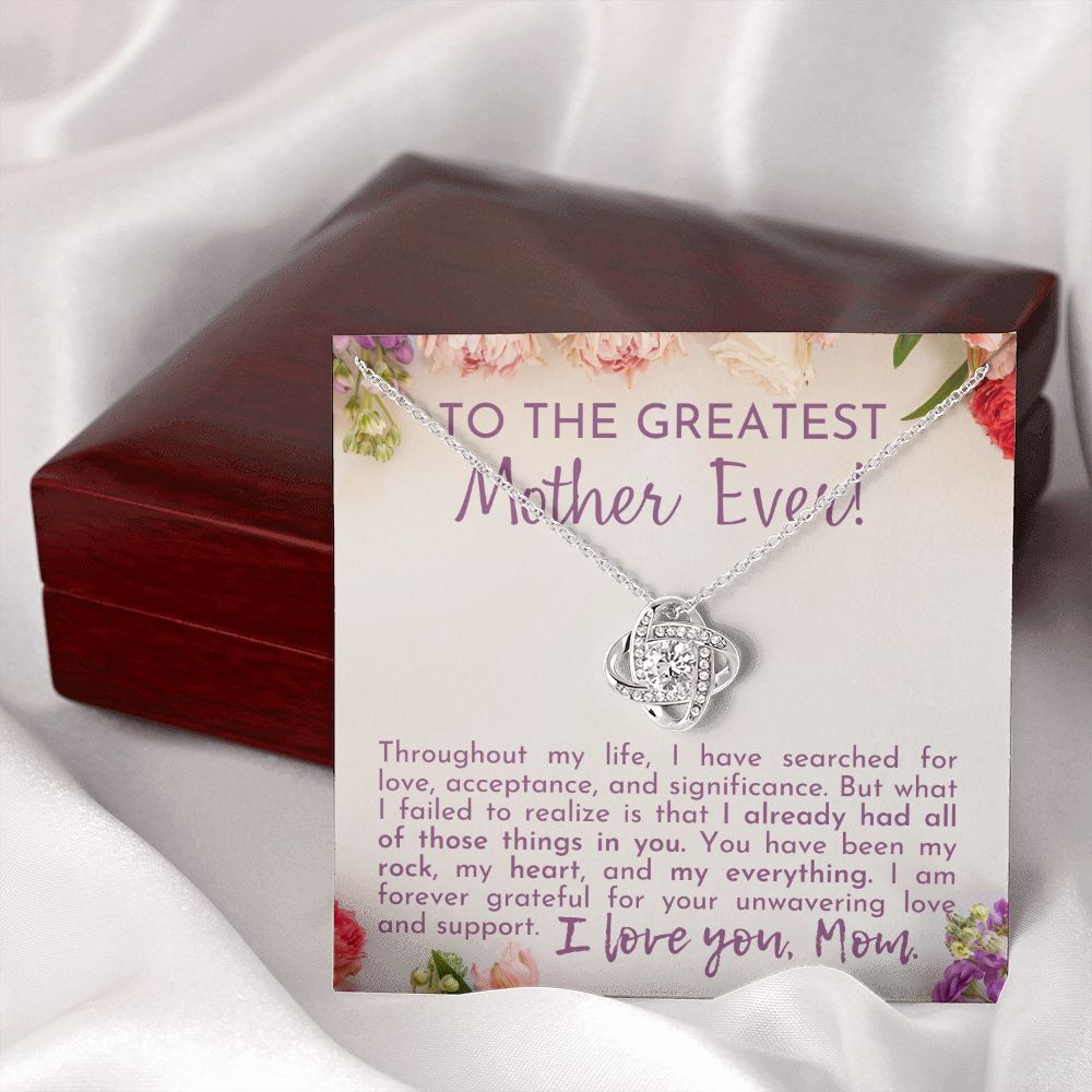 Greatest Mother Ever Love Knot Necklace-[Heartfelt Family Gift]