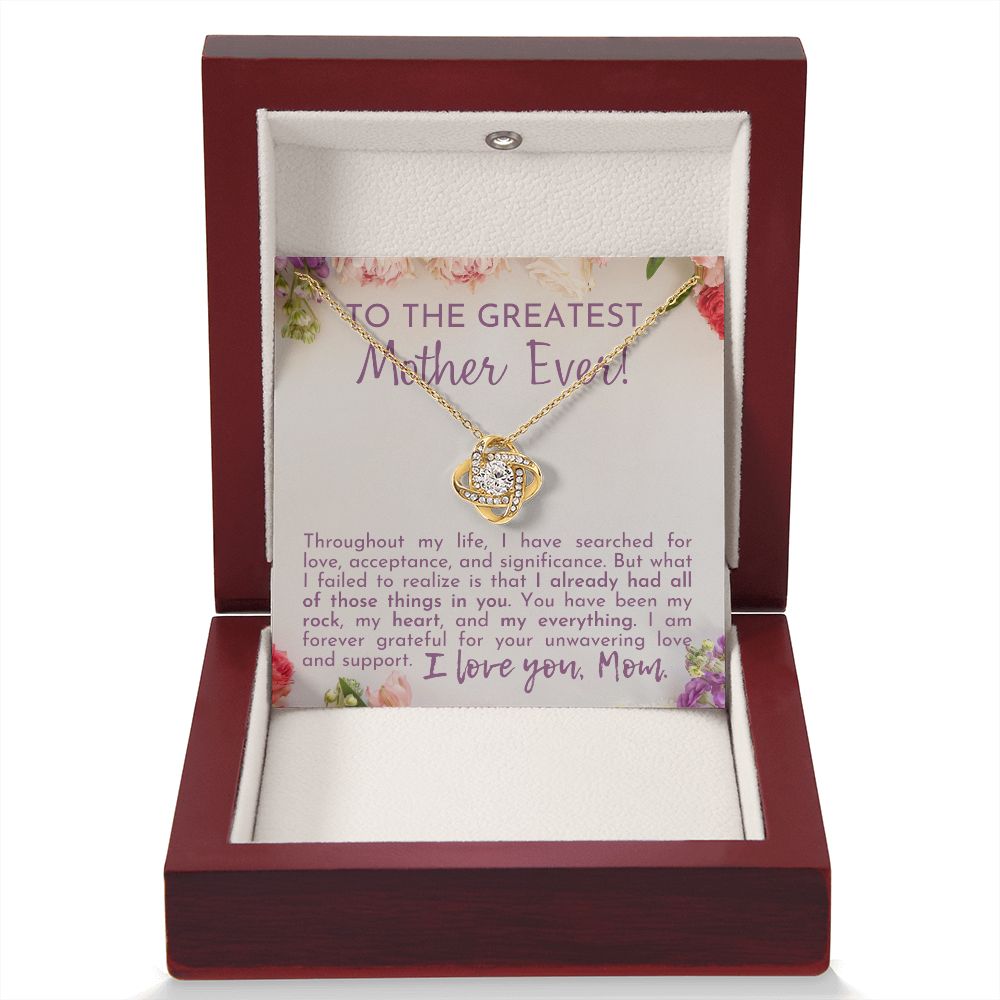 Greatest Mother Ever Love Knot Necklace-[Heartfelt Family Gift]
