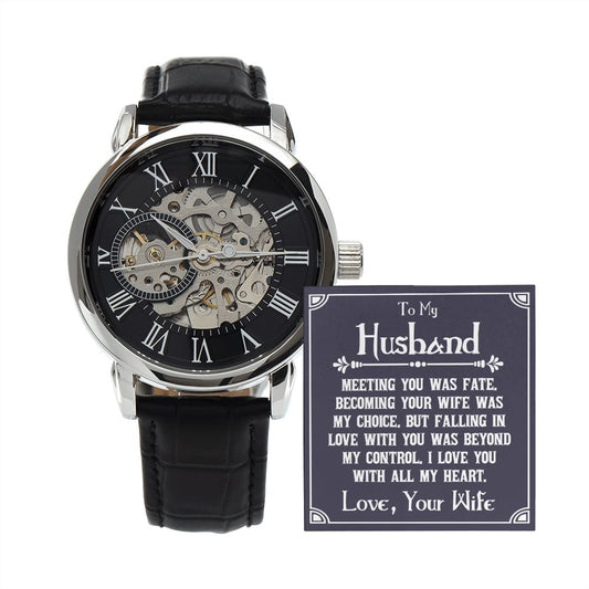 Husband Fate Men's Openwork Watch with Lighted Gift Box-[Heartfelt Family Gift]