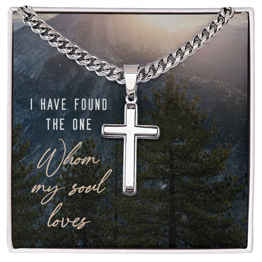 I have found the one Personalized Cross Necklace with Cuban Chain-[Heartfelt Family Gift]