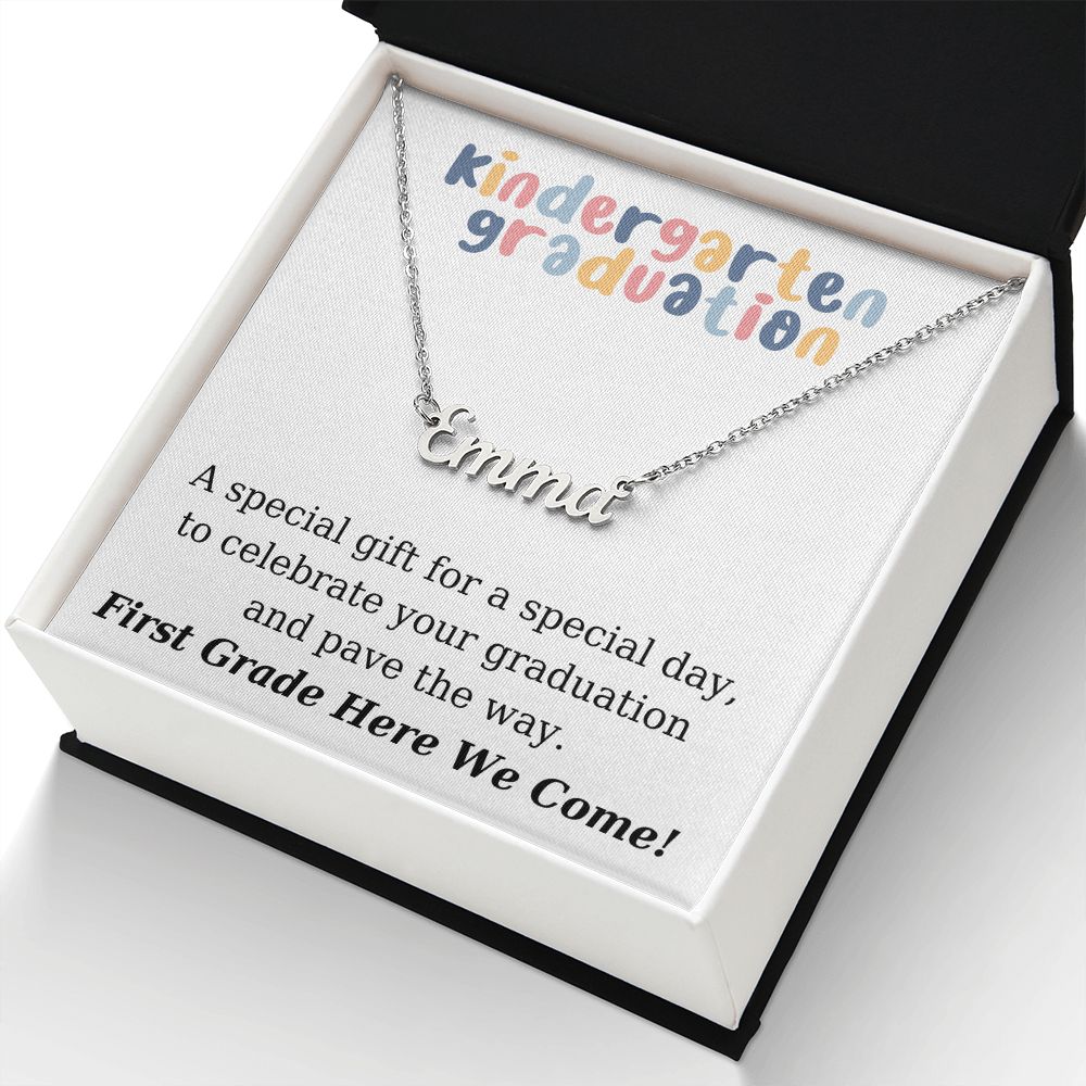 Kindergarten Graduation - Personalized Name Necklace-[Heartfelt Family Gift]