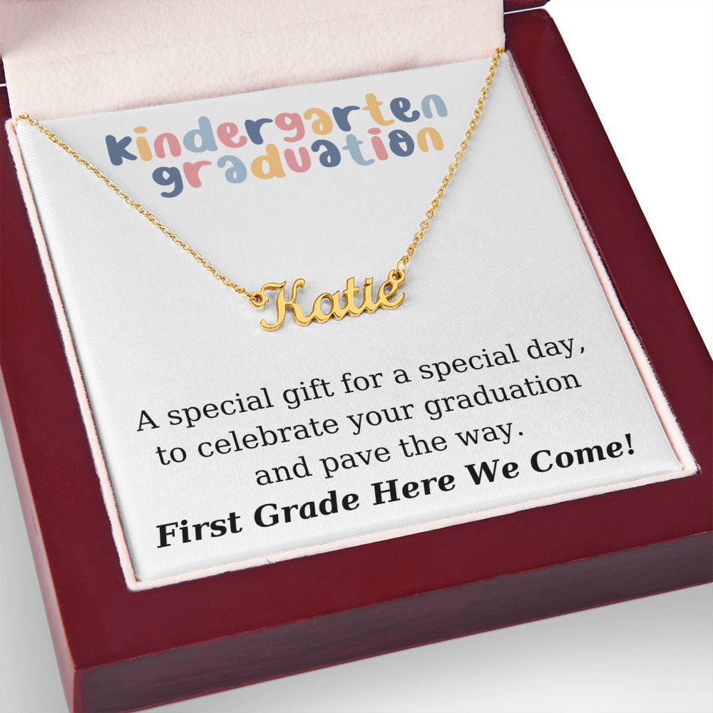 Kindergarten Graduation - Personalized Name Necklace-[Heartfelt Family Gift]