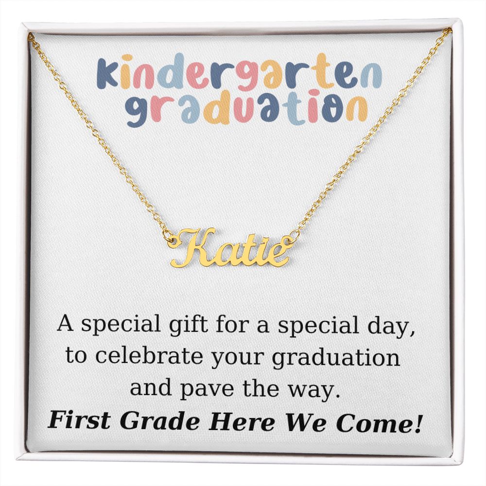 Kindergarten Graduation - Personalized Name Necklace-[Heartfelt Family Gift]