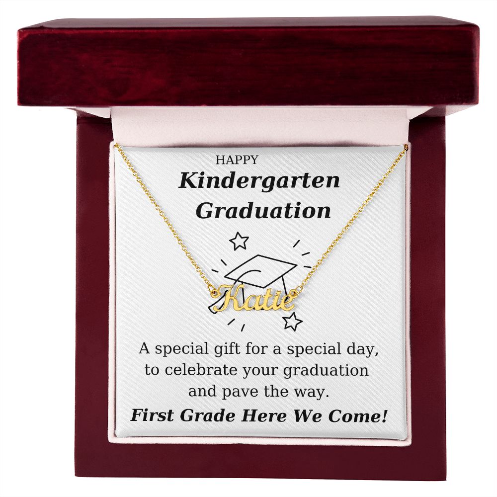 Kindergarten Graduation - Personalized Name Necklace Gift-[Heartfelt Family Gift]