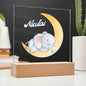Lighted Acrylic Nursery Boy's Room Nightlight with Personalized Name-[Heartfelt Family Gift]