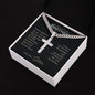 Little Brother love your lord with all your strength Personalized Cross Necklace with Cuban Chain-[Heartfelt Family Gift]
