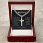 Little Brother love your lord with all your strength Personalized Cross Necklace with Cuban Chain-[Heartfelt Family Gift]