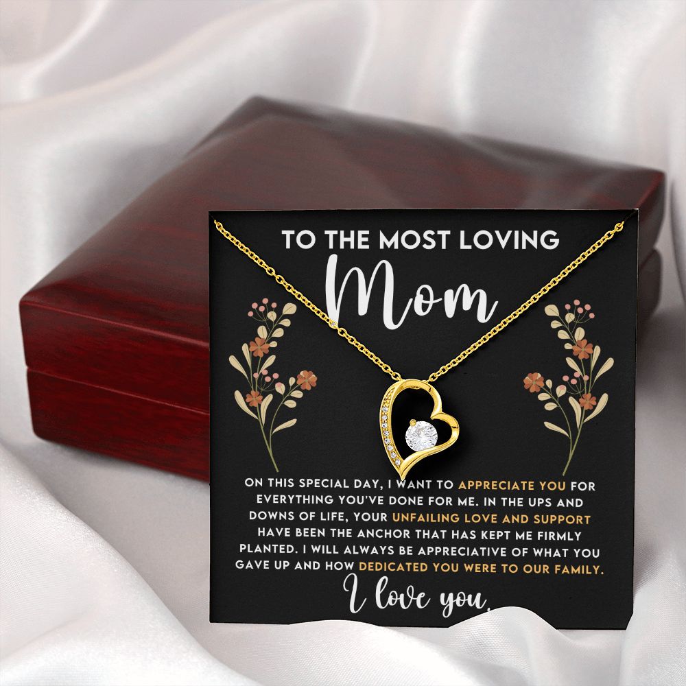 Loving Mom Forever Love Heart Necklace-[Heartfelt Family Gift]